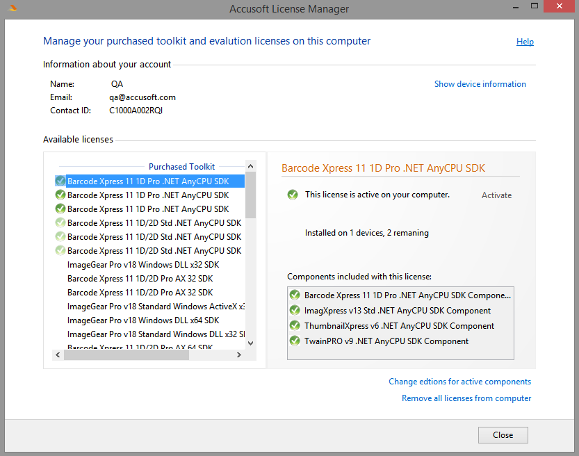 Toolkit Licensing