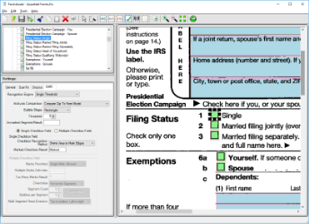 FormAssist window with OMR tab open and an OMR field highlighted