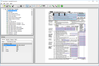 FormAssist with a field selected on a form and the field properties displayed in the Properties View