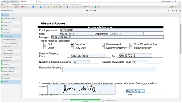 Dater with Signature Below Dates