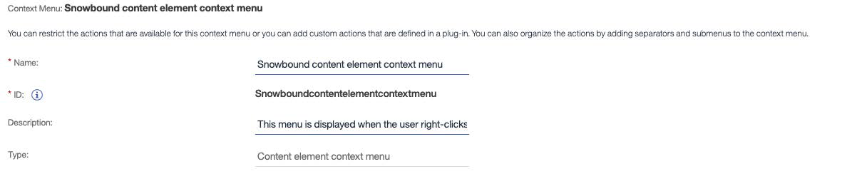 Custom Content Element Context Menu Step