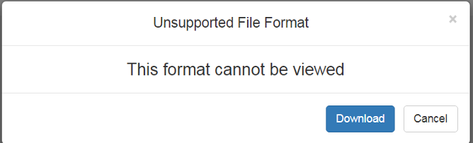 Unsupported file format error message